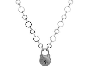 24/7 wear M/s O Ring Infinity linked Secret Locking Necklace Discreet Solid 316L Stainless Steel Chain BDSM Submissive Day Collar ToBeHis®