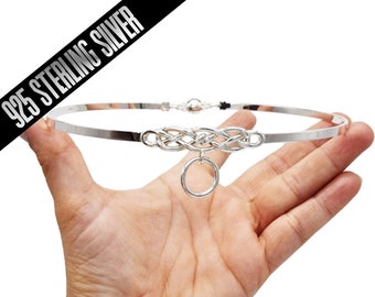 Mini Celtic Knot  "O" Ring Solid 925 Sterling Silver Locking BDSM Slave Submissive Sub Pet  Bondage Day Collar ToBeHis®