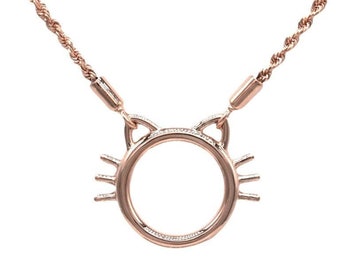 24/7 wear Kitten O Ring Solid 14K Rose Gold Hypoallergenic Locking Necklace Choker BDSM Day Collar Kitty Cat Submissive Pet Slave ToBeHis®