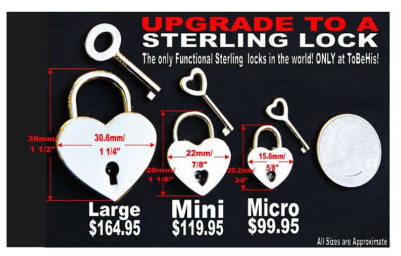 ULTRA DiSCREET Solid 925 Sterling Silver Hypoallergenic FUNCTIONING Locking All Heart Heart BDSM Bondage Sub Submissive Pet Day Collar /& Key