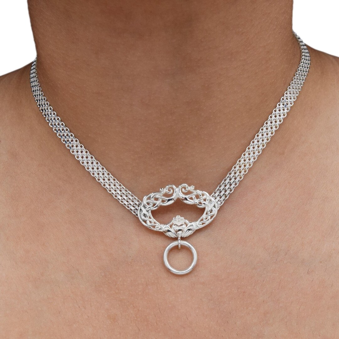 Solid Hypoallergenic 925 Sterling Silver Chain Locking Celtic Knot