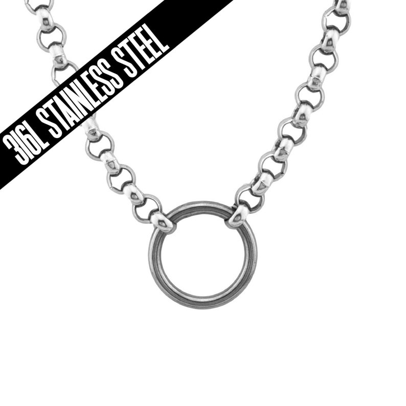 24/7 Wear Solid 316L Hypoallergenic Stainless Steel O Ring Locking BDSM Slave Submissive Sub Pet Babygirl Day Collar Screw Lock ToBeHis® image 1