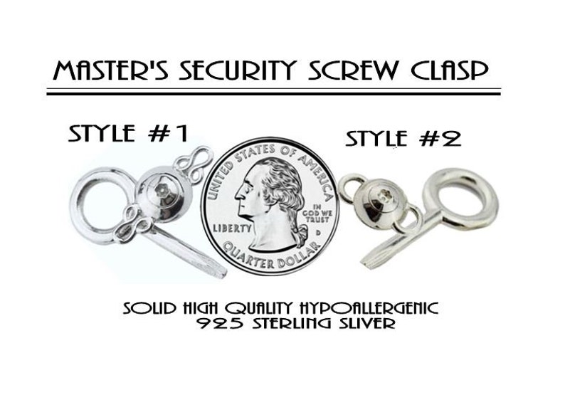 High Quality ALL STERLING Ultra Discreet Security Hypoallergenic 925 Solid Sterling Silver Screw Lock Locking Clasp BDSM Sub ToBeHis® image 3