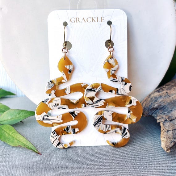 Honey Mustard Serpent Earrings