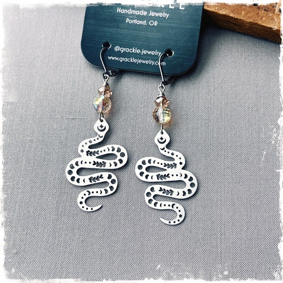 Silver Serpent Earrings