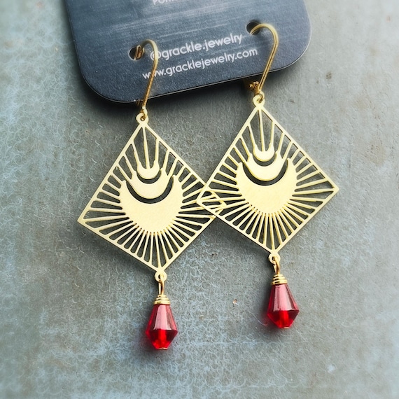 Ruby Diamond Earrings