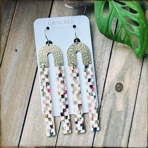 Checkered Arch Earrings