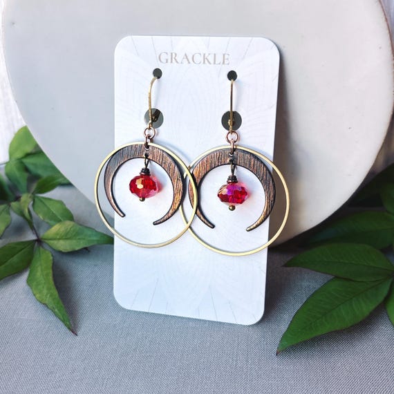 Red and Black Crescent Hoops