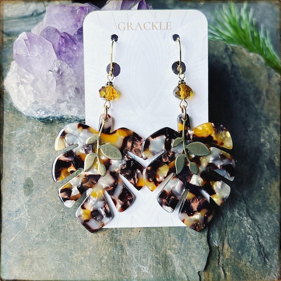Maggie Monstera Earrings