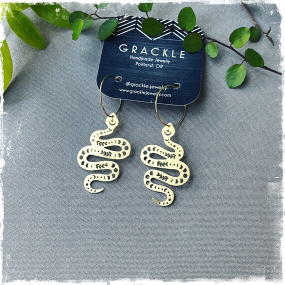 Brass Serpent Hoops