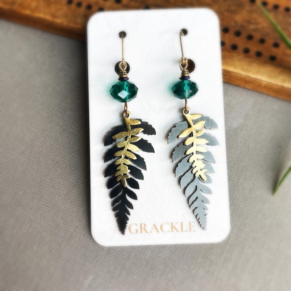 Emerald Leaf Earrings