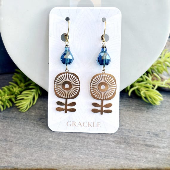 Himalayan Blue Poppy Earrings