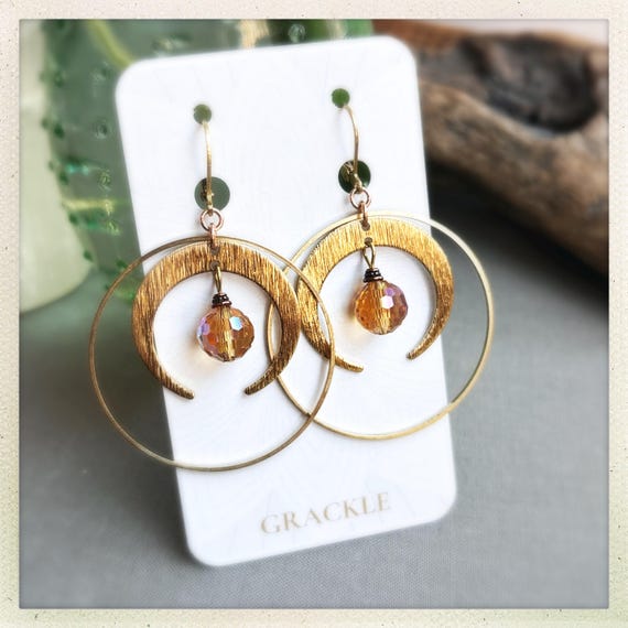 Golden Crescent Hoops