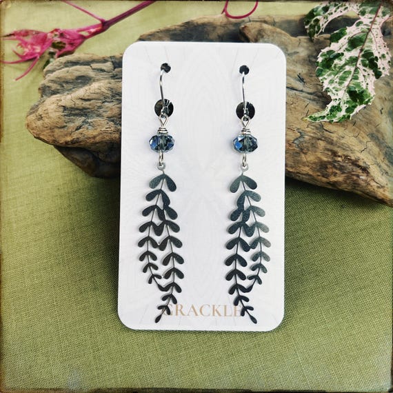 Silver Hanging Vine Earrings