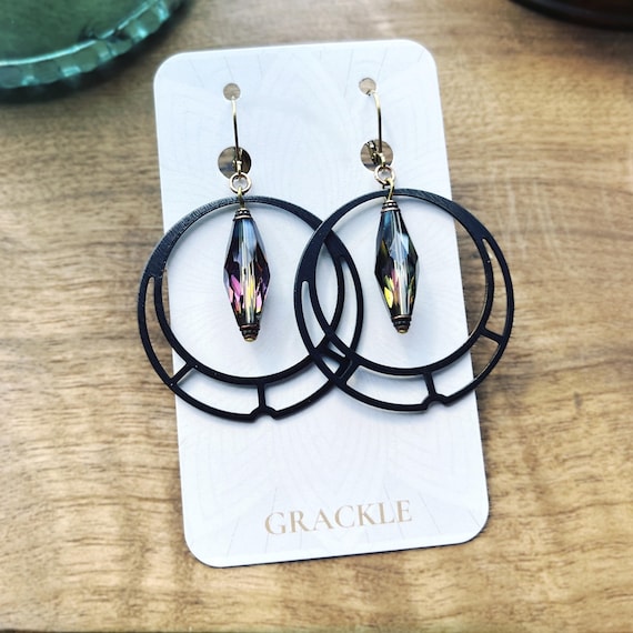 Black Betty Hoop Earrings