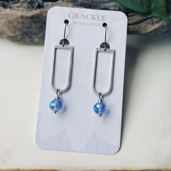 Silver Sapphire Earrings