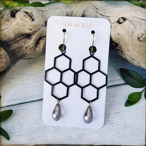 Violet Honeycomb Earrings