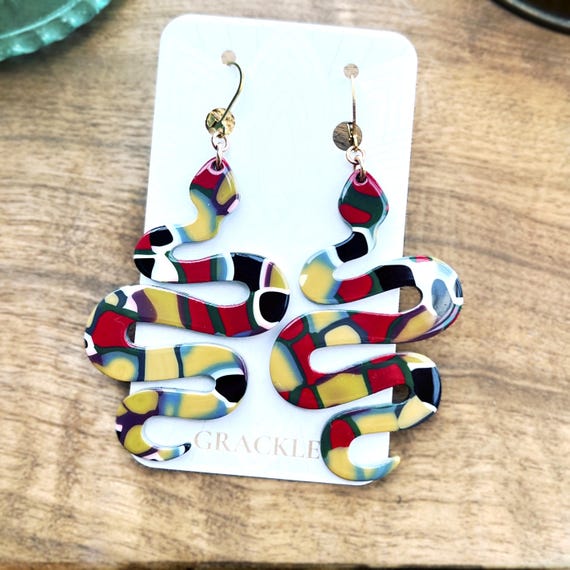 Coral Snake Earrings
