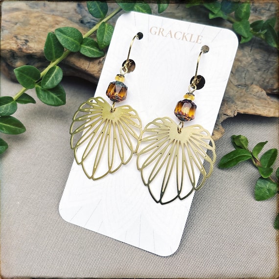 Variegated Fall Leaf Earrings