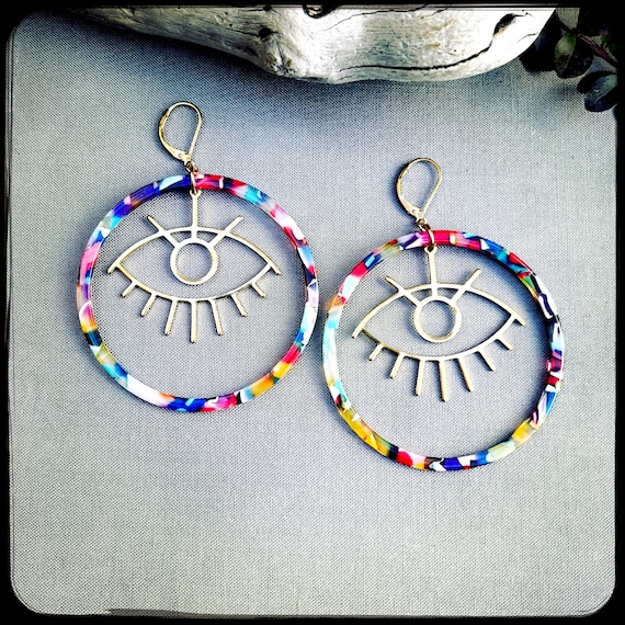 Large Confetti Eye Hoops