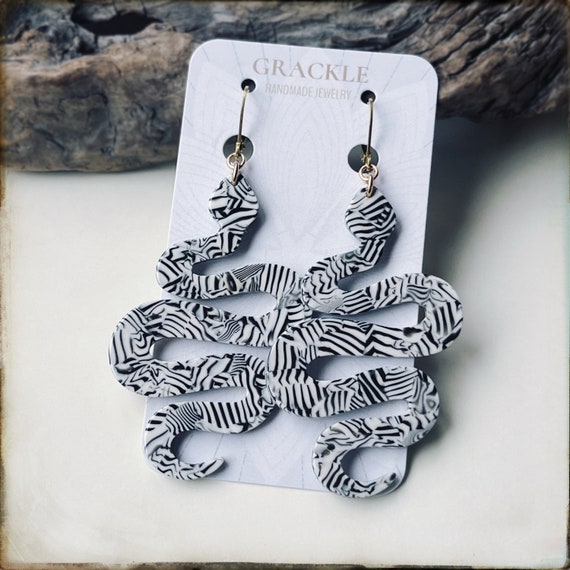 Zebra Serpent Earrings