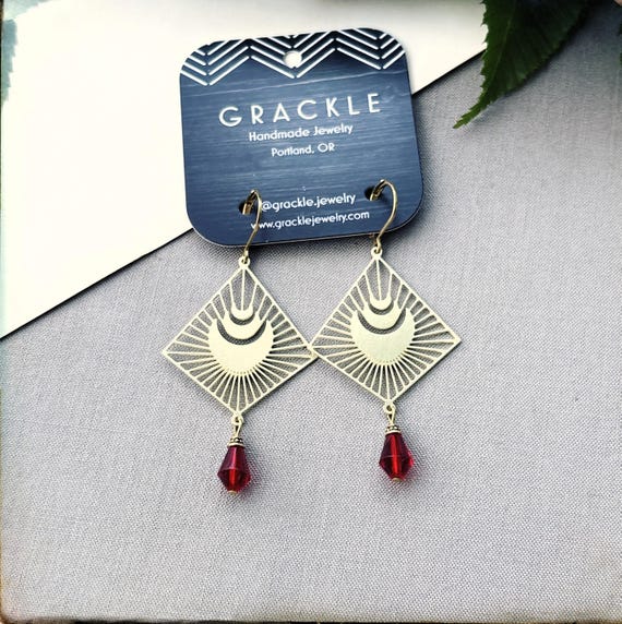 Ruby Diamond Earrings