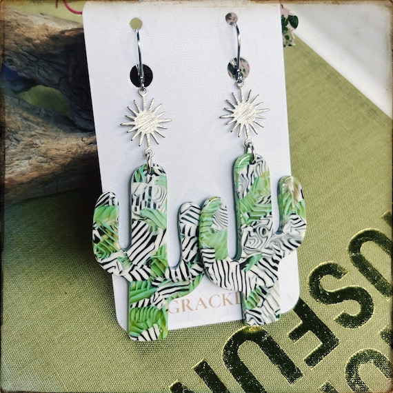 Silver Saguaro Earrings