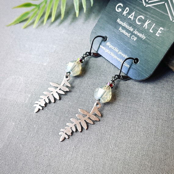 Crystal Fern Earrings