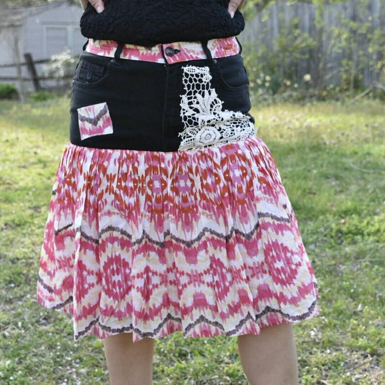 black denim skirt festival outfit