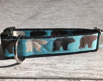 Bears Dog Collar *Polar Bears* *Grizzly Bears* *Black Bears* Puppy Collar *Small Dog Collar* - 1 inch - 3/4 inch - 1/2 inch Tiny Dog Collar