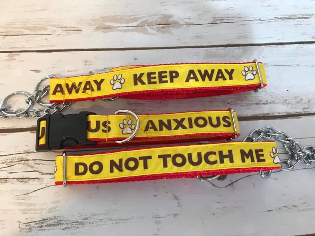 Reactive Dog Collar Alert Collars keep Away ANXIOUS do Not Touch Me