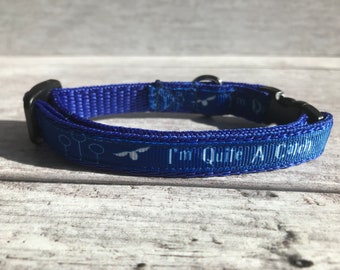 Wizard Quidditch Golden Snitch Ribbon Kitten Cat Puppy Small Dog Collar inspired by Harry Potter