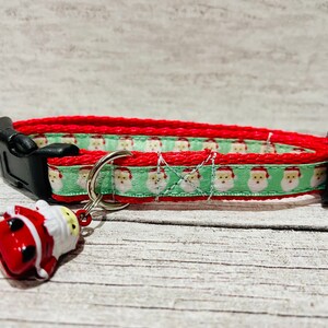 Santa Face Father Christmas Cat Collar Santa Red Xmas Christmas Cat Kitten Puppy Collar Festive Cat Safety Cat Collar Kitten Collar image 3