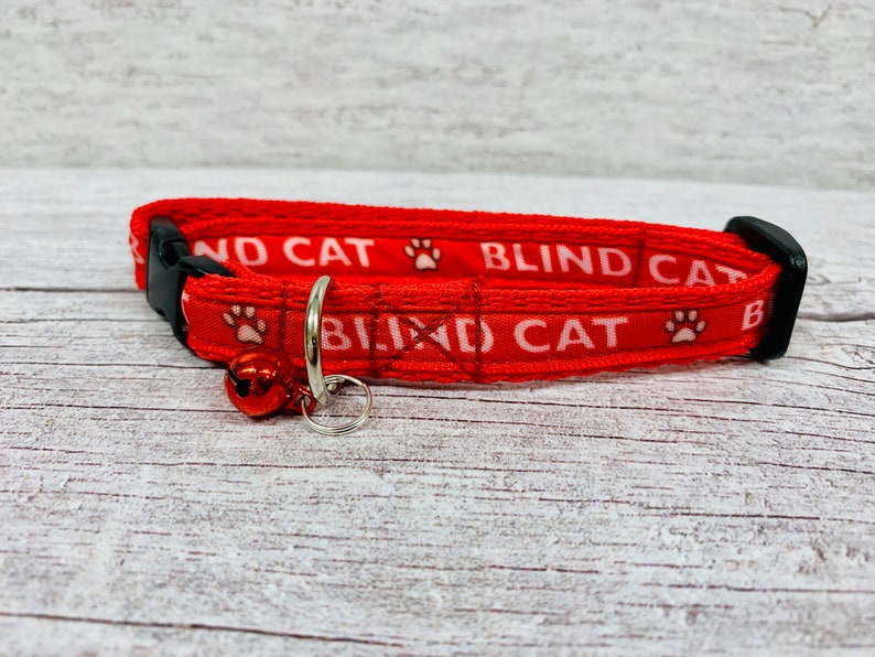 BLIND CAT choice of Colours & Collar Fastening Ribbon Kitten Etsy UK