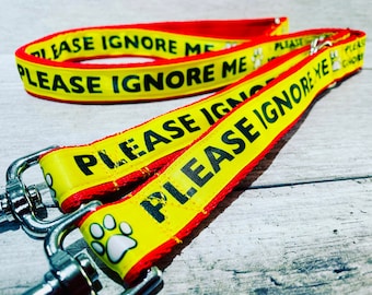 Please Ignore Dog Lead - Reactive Nervous Leash, Space Needed Anxious Puppy Alert Handmade UK