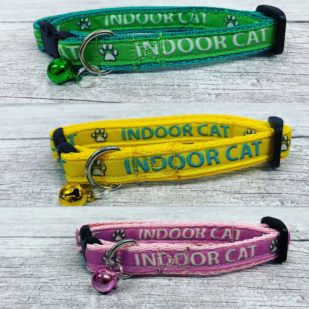 Indoor Cat Collar Indoor Kitten Collar Any Colour Etsy UK