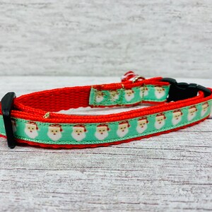 Santa Face Father Christmas Cat Collar Santa Red Xmas Christmas Cat Kitten Puppy Collar Festive Cat Safety Cat Collar Kitten Collar image 2