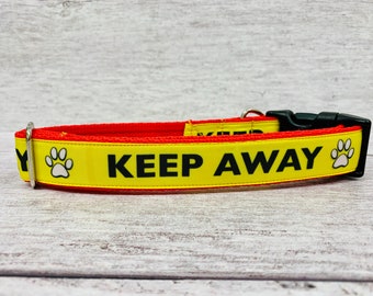 Keep Away Hondenhalsband Alert Halsbanden ** Nerveus ** ** ANGSTIG ** Raak me niet aan ** Alert ** Bijpassende riem / riem beschikbaar ** Niet aaien