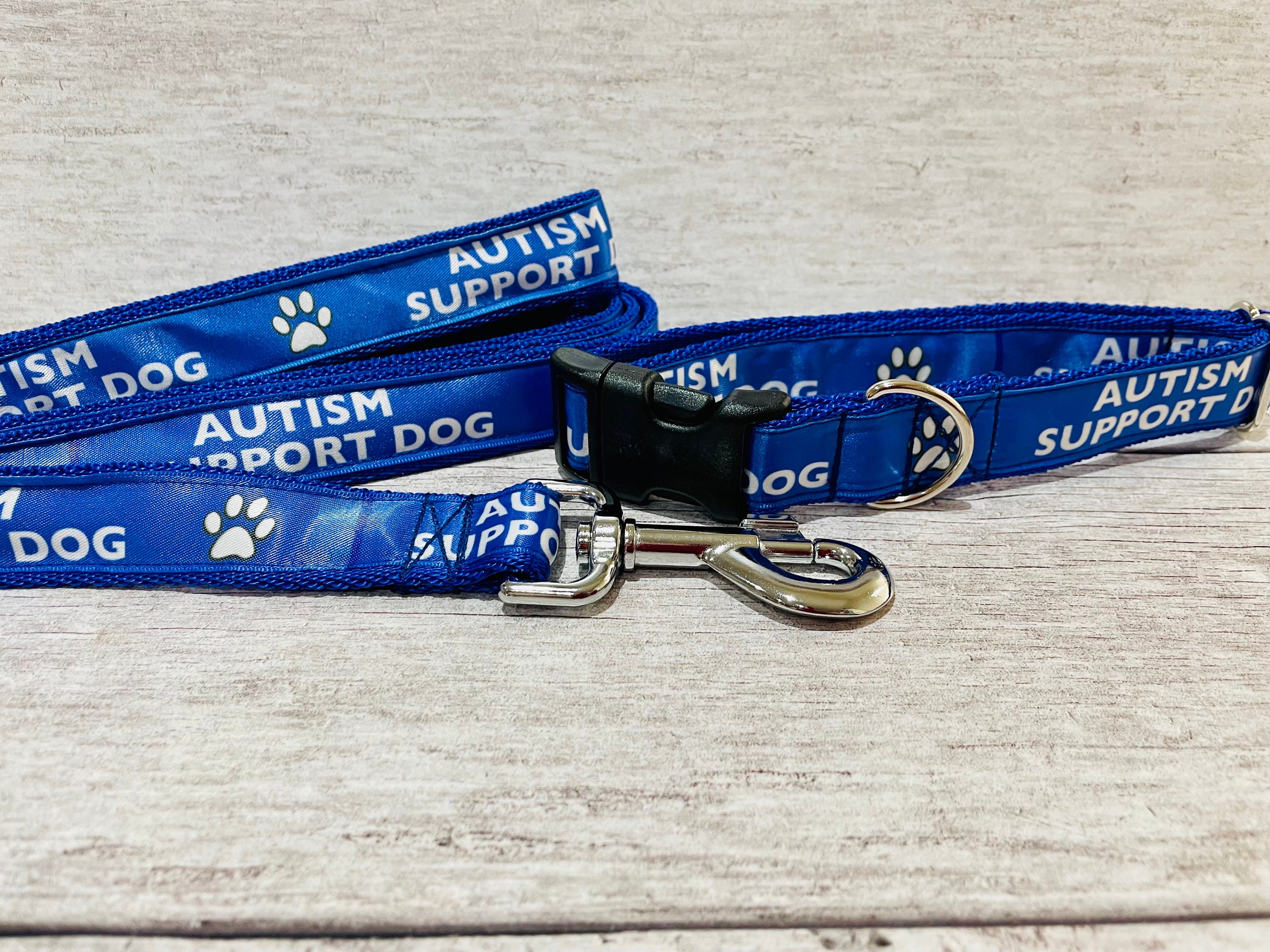 Autismus Service Dog Hundeleinen-Hülle – Rote Warnbrosche Mit Aufdruck, 22 Cm, Maschinenwaschbar