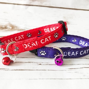 Deaf Cat Collar – Choice of Colours & Fastening – Safety Breakaway Option