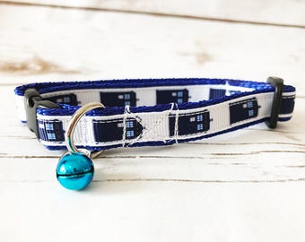 Police Telephone Box Inspired By Doctor Who, Dr Who And The Daleks Cat Kitten Puppy Collar