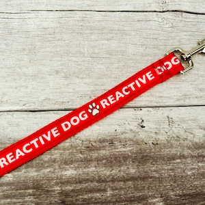 Reactive Dog Lead: Solid Color Alert Leash with ID Tag