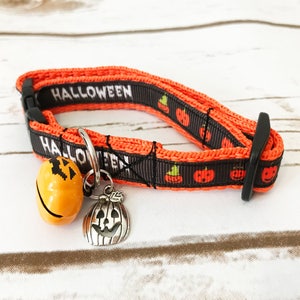 Happy Halloween Cat Collar – Pumpkin Design – Spooky & Stylish Pet Accessory