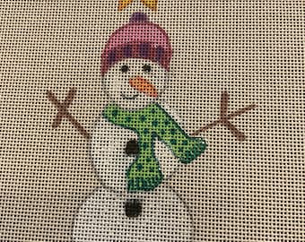 Handpainted Snow Gal Needlepoint Canvas
