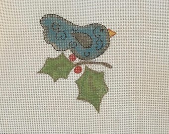 Handpainted Bluebird Needlepoint Canvas