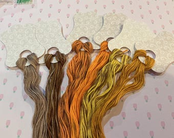 6 Gorgeous Colors - Wholesale Overdyed Floss - Naturally Dyed - Six Large Skeins 03252601