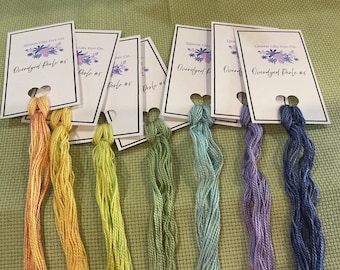 7 Skeins of Queen City Dye Company Overdyed #5 Perle Cotton - P5002