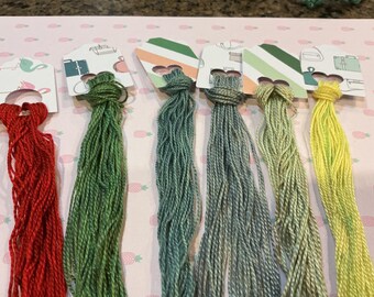 Queen City Dye Co Overdyed #5 Perle Cotton - Six Large Skeins Lot 05282607