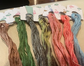 7 Skeins of Queen City Dye Company Overdyed #5 Perle Cotton - P5001