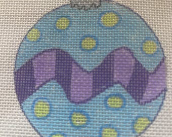 Handpainted Modern Christmas  Ornament Needlepoint Canvas